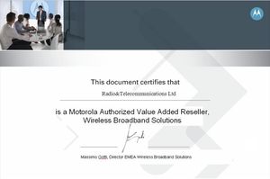 РТК получила статус официального партнера компании Motorola по продуктам беспроводного широкополосного доступа РТК получила статус официального партнера компании Motorola по продуктам беспроводного широкополосного доступа